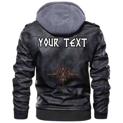 (Custom) Ligerking - Helmet Of The And Two Swords Valknut Leather Jacket A35
