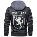 (Custom) Ligerking - Heraldic Lions With Sword Compass Ancient Leather Jacket A35