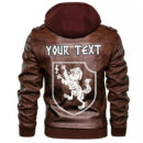 (Custom) Ligerking - Heraldic Lions With Sword Compass Ancient Leather Jacket A35