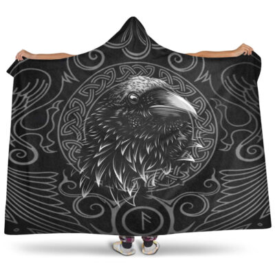 Ligerking Hooded Blanket - Raven Celtic Style Hooded Blanket A35
