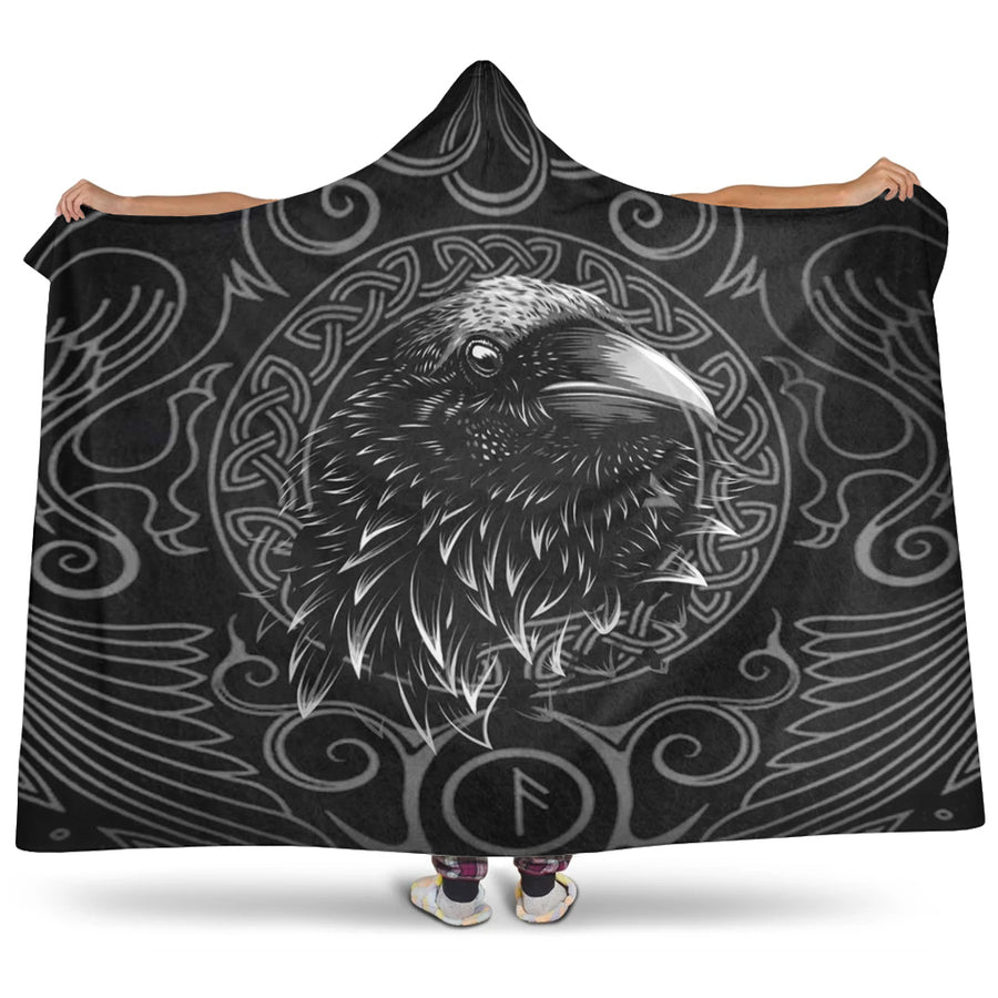 Ligerking Hooded Blanket - Raven Celtic Style Hooded Blanket A35