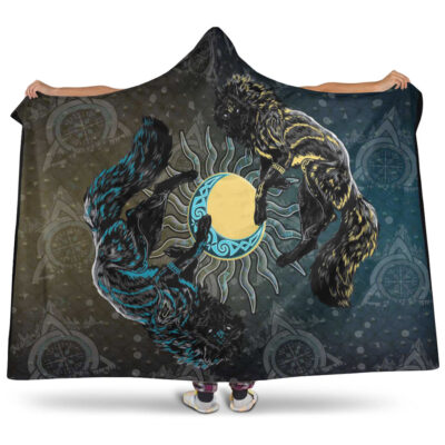 Ligerking Hooded Blanket -Skoll and Hati Gradiant Style Hooded Blanket A94