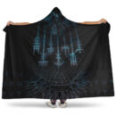 Ligerking Hooded Blanket -Raven and Valknut Cyan Style Hooded Blanket A94