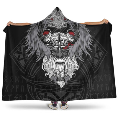 Ligerking Hooded Blanket - God Odin and His Raven Hooded Blanket A94