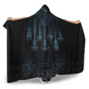 Ligerking Hooded Blanket -Raven and Valknut Cyan Style Hooded Blanket A94