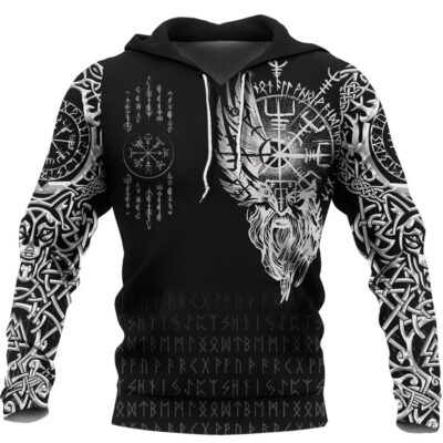 Ligerking Hoodie - Viking Compass Vegvisir Tattoo Hoodie A7