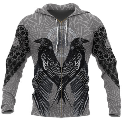 Ligerking Zip Hoodie Raven Valknut A15
