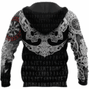 Ligerking - Ragnarok Warrior Tattoo Fenrir and Odin Raven Hoodie A7