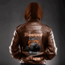 Ligerking Jacket - Hoover Crips Zipper Leather Jacket A31