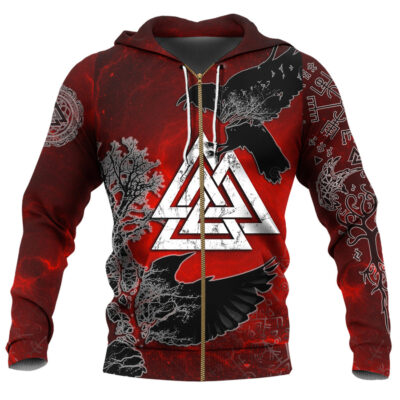Ligerking Clothing - Hugin and Munin Valknut Helm Of Awe Rune A35