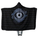 Ligerking Hooded Blanket - Hugin and Munin With Horn of Odin on Rune A35