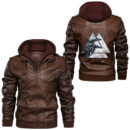 Ligerking - I hate people Norse Mythology Viking Leather Jacket A35