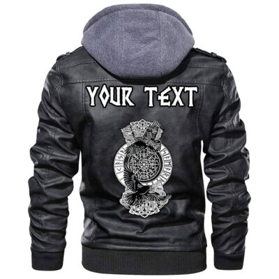 (Custom) Ligerking - Human Skull With Axe Leather Jacket A35