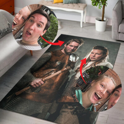 Ligerking Area Rug Personailzed - Personal Portrait In The Picture Couple of Lovers Ligerking Area Rug A35