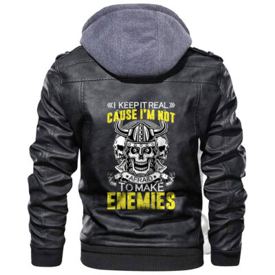 Ligerking Jacket - Viking Shield & Axe Leather Jacket A31