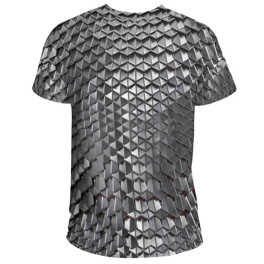 Ligerking - Iron Chain Armor on White Background T-Shirt A35