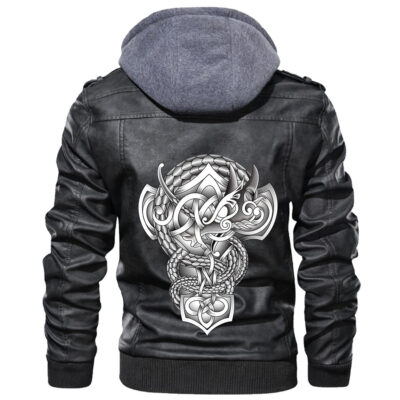 Ligerking - Hugin and Munin Style Celtic Leather Jacket A35