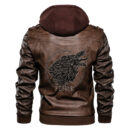 Ligerking - Wolf Fenrir To Old Norse Mythology On White Leather Jacket A35