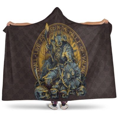 Ligerking Hooded Blanket Warrior Viking Shield Skull A15