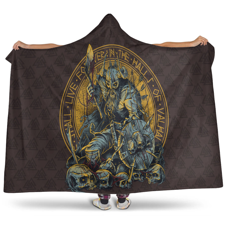 Ligerking Hooded Blanket Warrior Viking Shield Skull A15