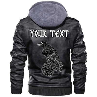 (Custom) Ligerking - Magical Runic Compass Vegvisir Leather Jacket A35