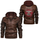 Ligerking - Mens Fathor Like A Dad Just Way Mightier Father's Day Viking Leather Jacket A35