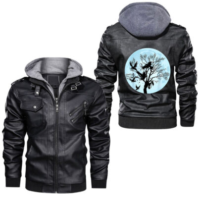 Ligerking - Murder Of Crows Raven Leather Jacket A35