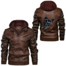 Ligerking - My Family is Protected By Odin and A Crazy Dad Tee Leather Jacket A35