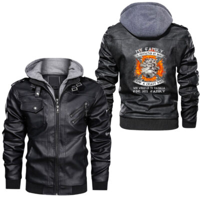 Ligerking - Nine Noble Virtues Viking Pride Ravens Norse Mythology Leather Jacket A35