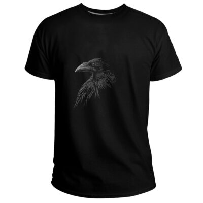 Ligerking Clothing (Custom) - Mystical black raven illustration crow Basic T-Shirt A35