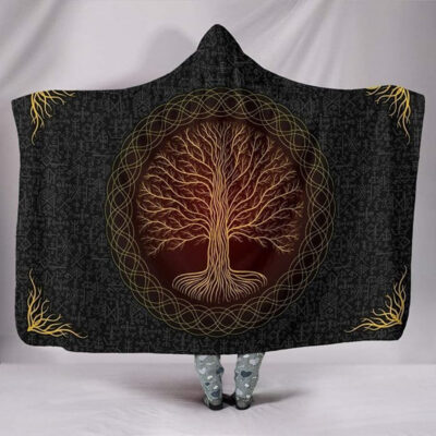 Ligerking Hooded Blanket - Nodric Tree of Life and Rune A35