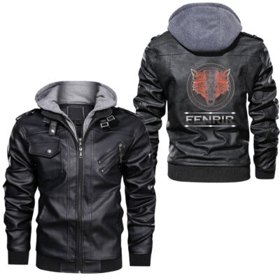 Ligerking - Norse Mythology and viking raven with raven mandala Leather Jacket A35
