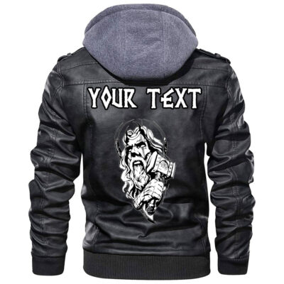 (Custom) Ligerking - Mjolnir Symbol Leather Jacket A35