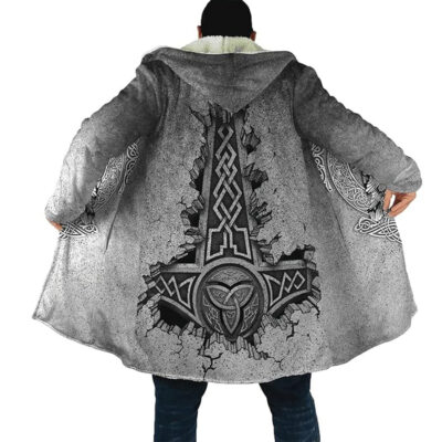 Ligerking Cloak - Nordic Mythology Thors Hammer Viking Tattoo and Hugin and Munin Celtic Style A35