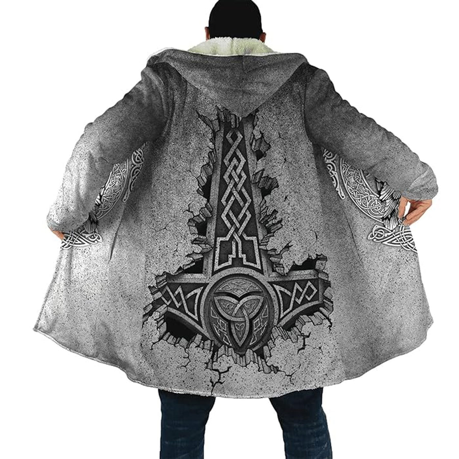 Ligerking Cloak - Nordic Mythology Thors Hammer Viking Tattoo and Hugin and Munin Celtic Style A35