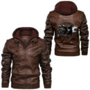 Ligerking - Norse Nordic Mythology Odin Scandinavian Ravens Viking Red Leather Jacket A35
