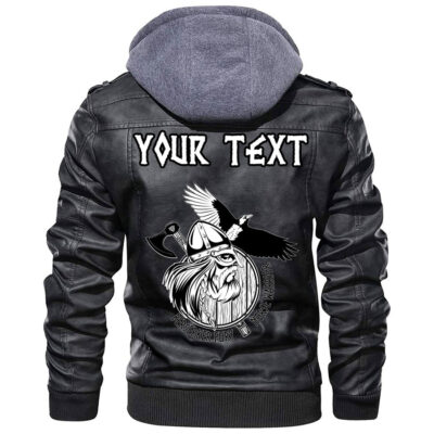 (Custom) Ligerking - Norse Tattoo Wolf Leather Jacket A35