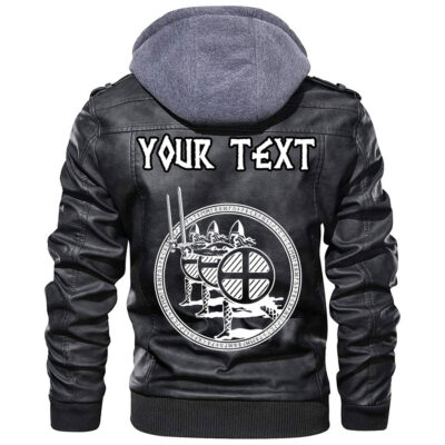 (Custom) Ligerking - Norse Wolf Tribal Leather Jacket A35