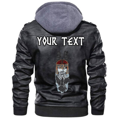 (Custom) Ligerking - Odin and Axes Leather Jacket A35