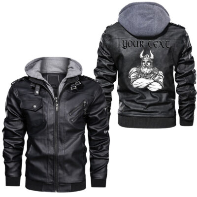 Ligerking - Odin Raven Skull Leather Jacket A95