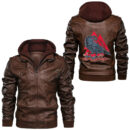 Ligerking - Odin Ravens Huginn and Muninn Valknut Viking Leather Jacket A35