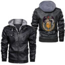 Ligerking - Odin Ravens Two Ravens Viking Norse Mythology Leather Jacket A35