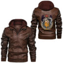 Ligerking - Odin Ravens Two Ravens Viking Norse Mythology Leather Jacket A35