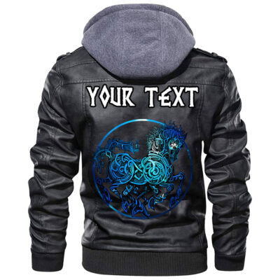 (Custom) Ligerking - Odin Skull With Weapon Leather Jacket A35