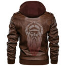Ligerking - Odin Raven Tattoo Leather Jacket A35