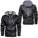 Ligerking - Odin Vegvisir Raven â€“ Runes Viking Leather Jacket A35