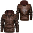 Ligerking - Odin Vegvisir Raven â€“ Runes Viking Leather Jacket A35