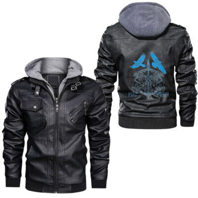 Ligerking - Odin's Ravens Hugin And Munin Leather Jacket A35