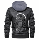 Ligerking - Odin Wolf Tattoo Leather Jacket A35