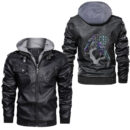 Ligerking - Odin's Ravens Runes Trinity Viking Norse Pagan Huginn Muninn Leather Jacket A35